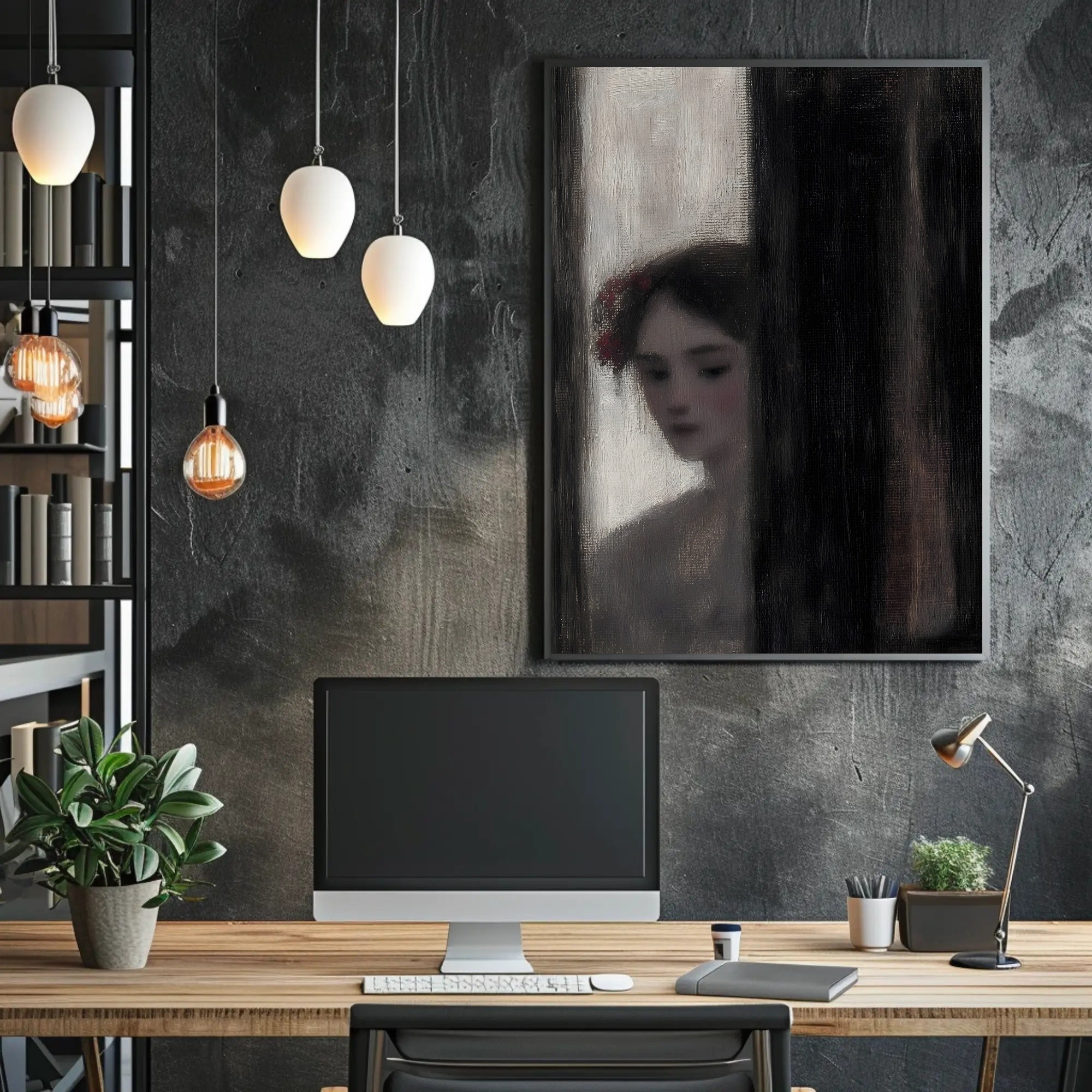 Contemplative Portrait of a Woman - Artistic Poster PosterGoat