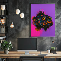 Neon Fish Expression Poster