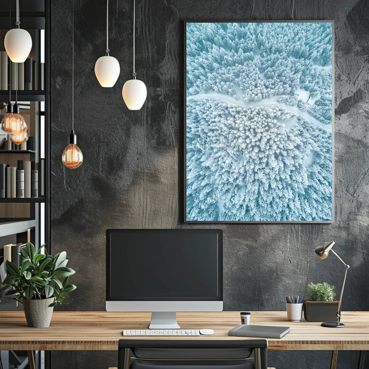 Winter Serenity: Aerial Forest View National Park Poster