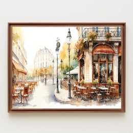 Parisian Street Café Scene Poster PosterGoat