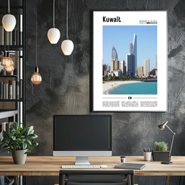 Kuwait Cityscape: Modernity and Tradition Travel Poster PosterGoat