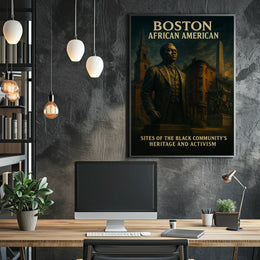 Boston African American Heritage Scenic Retro Travel Poster