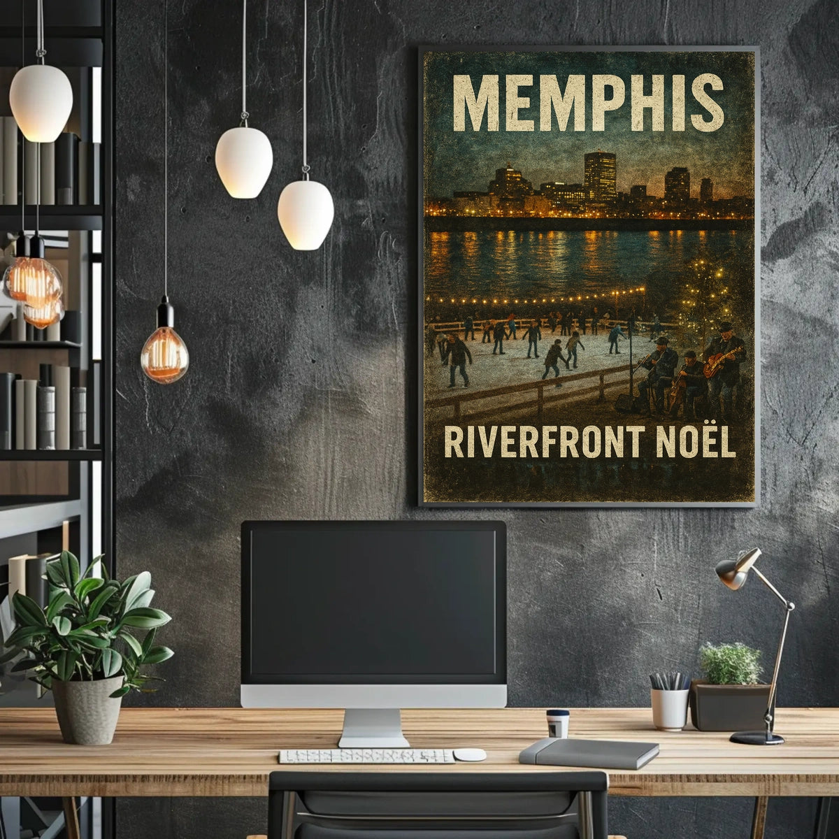 Memphis Riverfront Noël Poster