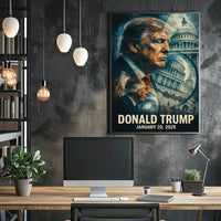 Donald Trump 47th President of the United States Double Exposure Poster