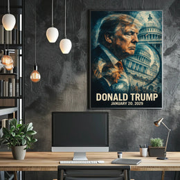 Donald Trump 47th President of the United States Double Exposure Poster
