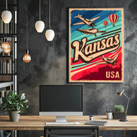 Vintage Kansas Aviation Poster