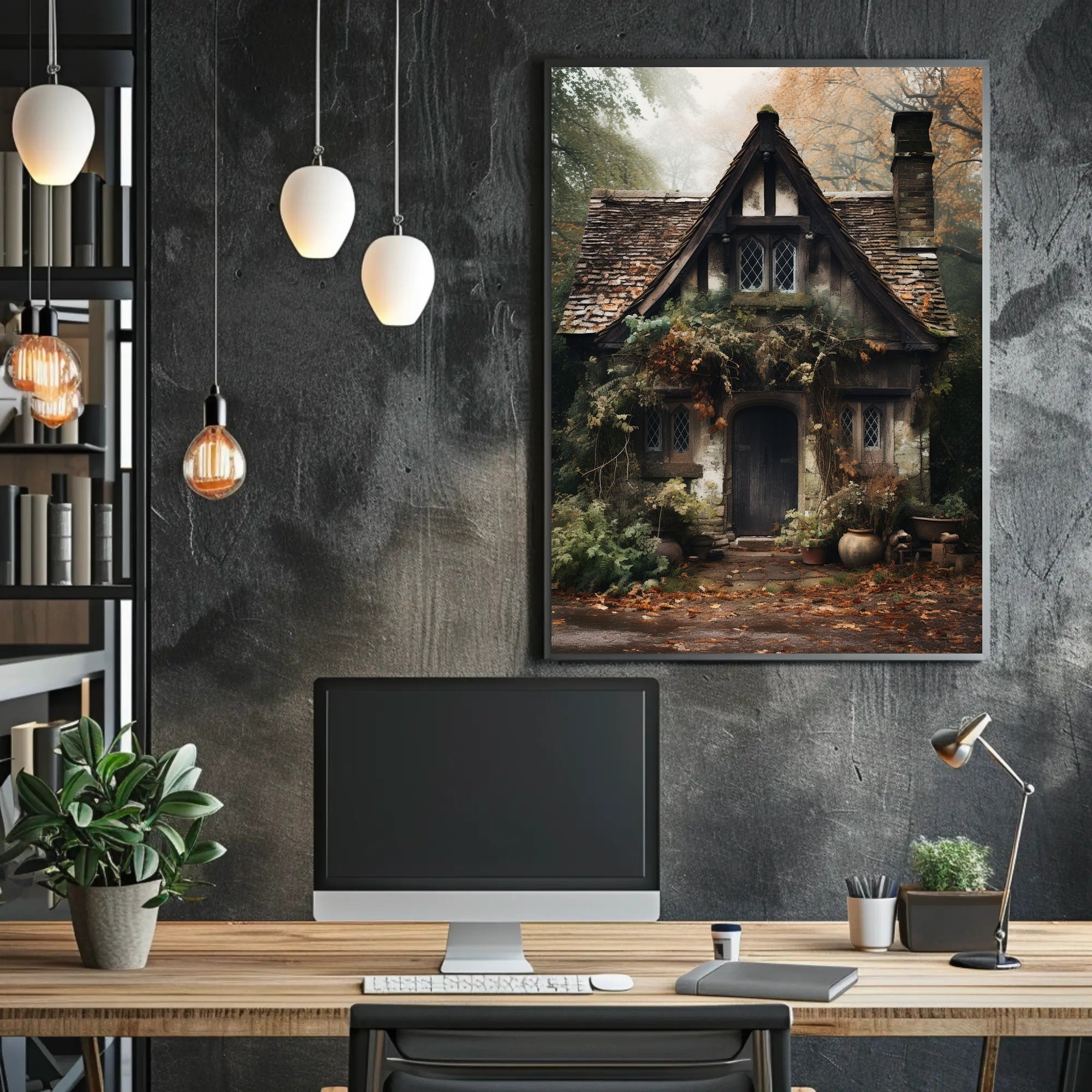 Enchanted Cottage In Autumn Poster