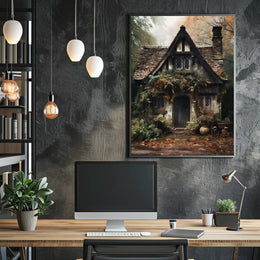Enchanted Cottage In Autumn Poster