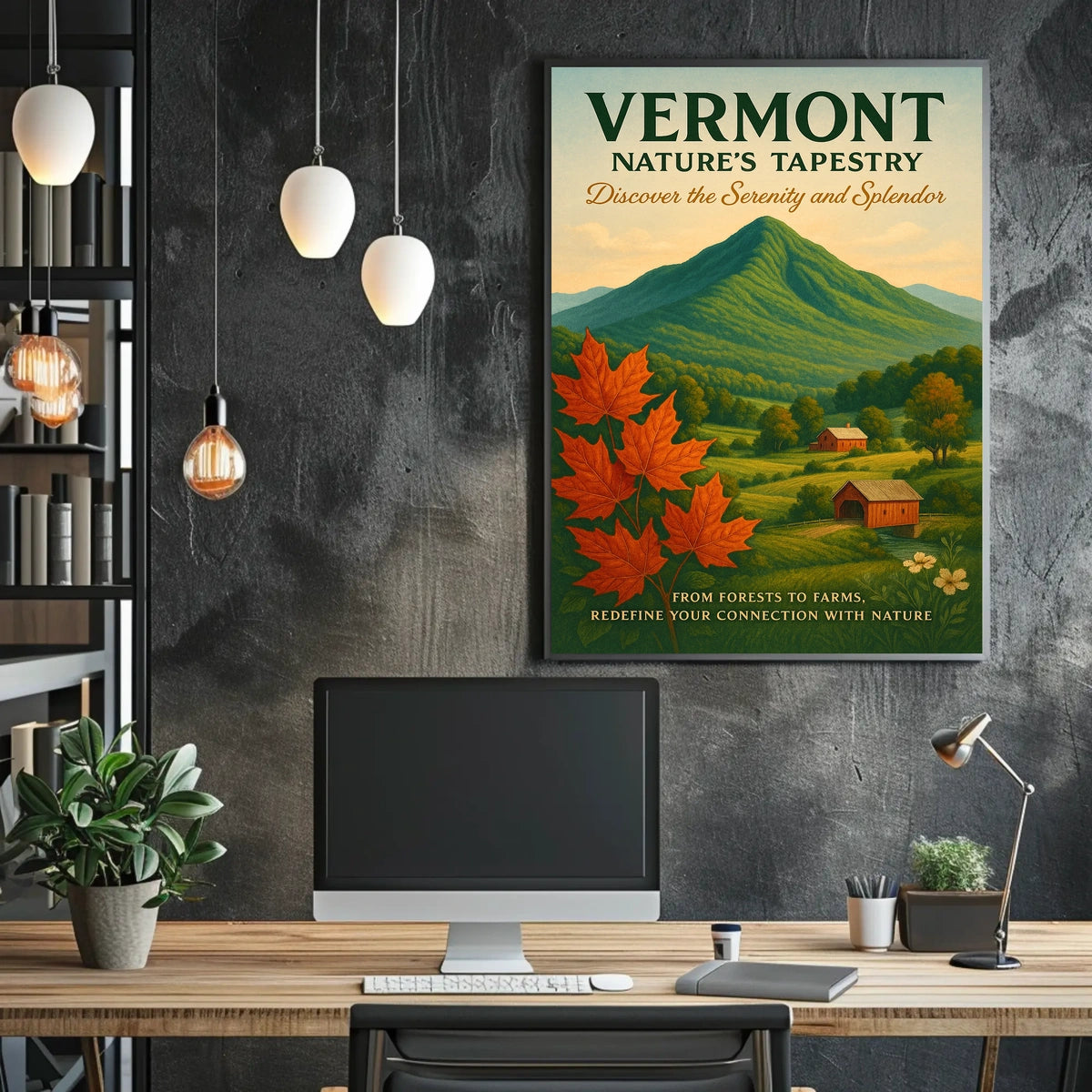 Vermont Nature Landscape Mountains Forests Poster