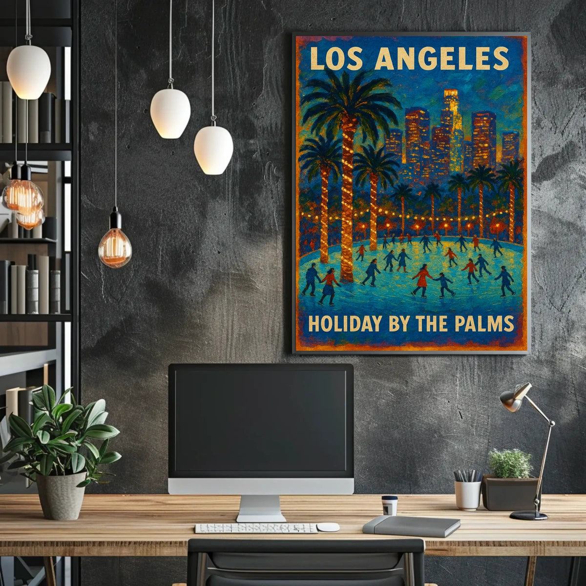 Los Angeles Holiday by the Palms Poster