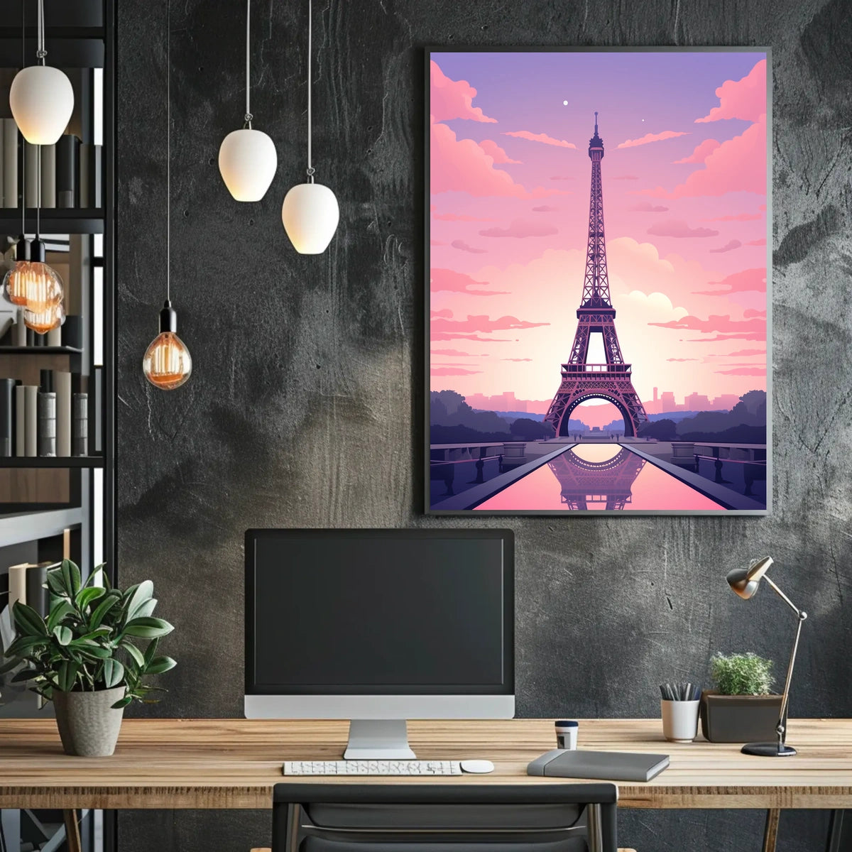 Eiffel Tower Sunset Travel Poster