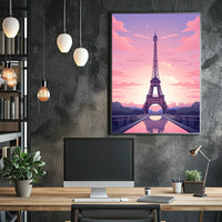 Eiffel Tower Sunset Travel Poster