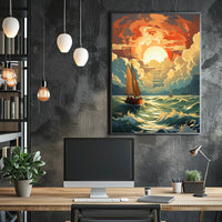 Sailing Into The Sunset Poster PosterGoat