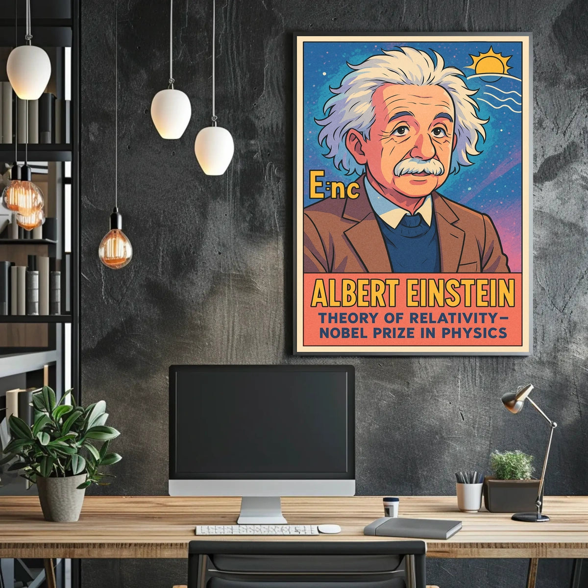 Einstein Relativity Vintage Science Curious Poster