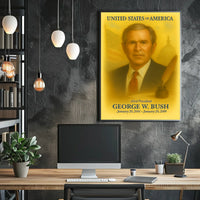 George W. Bush 43rd President of the United States Vintage Watercolor Poster