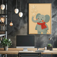 Winter Elephant Cheer Poster
