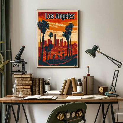 Los Angeles Sunset Vintage Poster