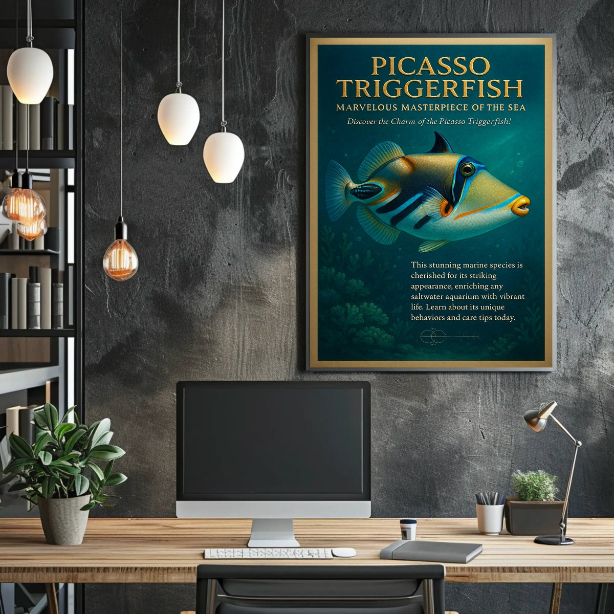 Picasso Triggerfish Ocean Art Print Animal Poster