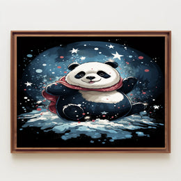 Starry Night Panda Poster