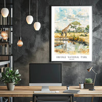 Hwange National Park Watercolor Art National Park Poster PosterGoat