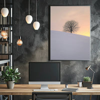 Winter Serenity Minimalist Landscape Art Poster