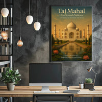 Taj Mahal Vintage Travel Poster Wall Art Print