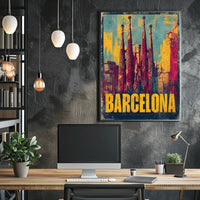 Barcelona Architectural Art Poster