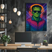 Retro Frankenstein Art Print Poster for Vintage Home Decor PosterGoat