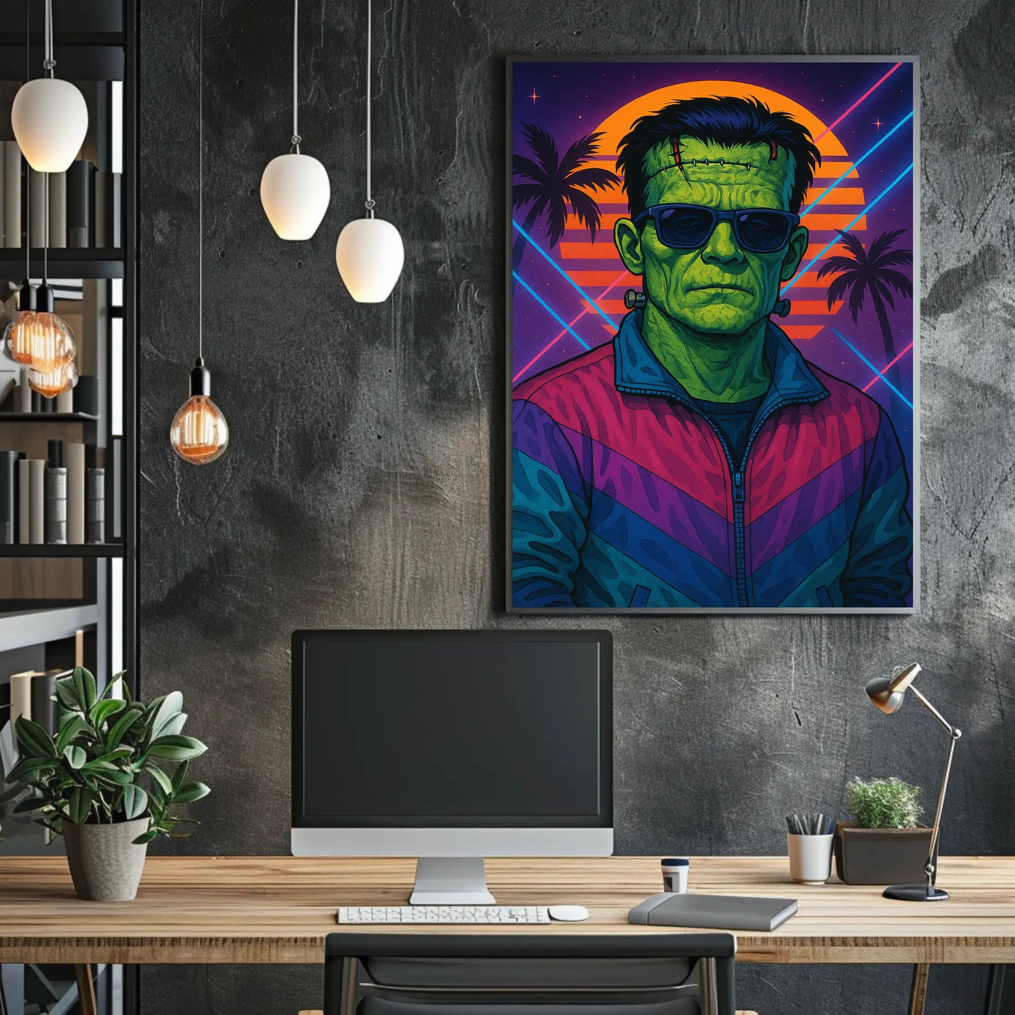 Retro Frankenstein Art Print Poster for Vintage Home Decor PosterGoat