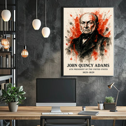 John Quincy Adams Watercolor Historical or Presidential Poster