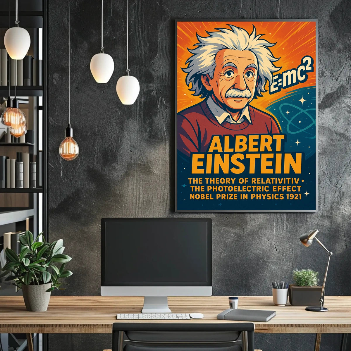 Albert Einstein Iconic Physicist Vintage Collectors Poster