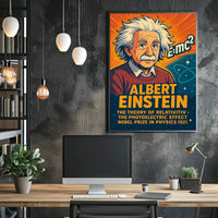 Albert Einstein Iconic Physicist Vintage Collectors Poster