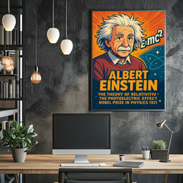 Albert Einstein Iconic Physicist Vintage Collectors Poster