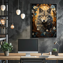Majestic Wolf Portrait Poster PosterGoat