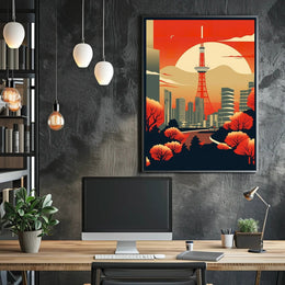 Autumn Skyline: Tokyo Tower at Sunset Poster