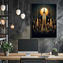 Art Deco Skyline Poster