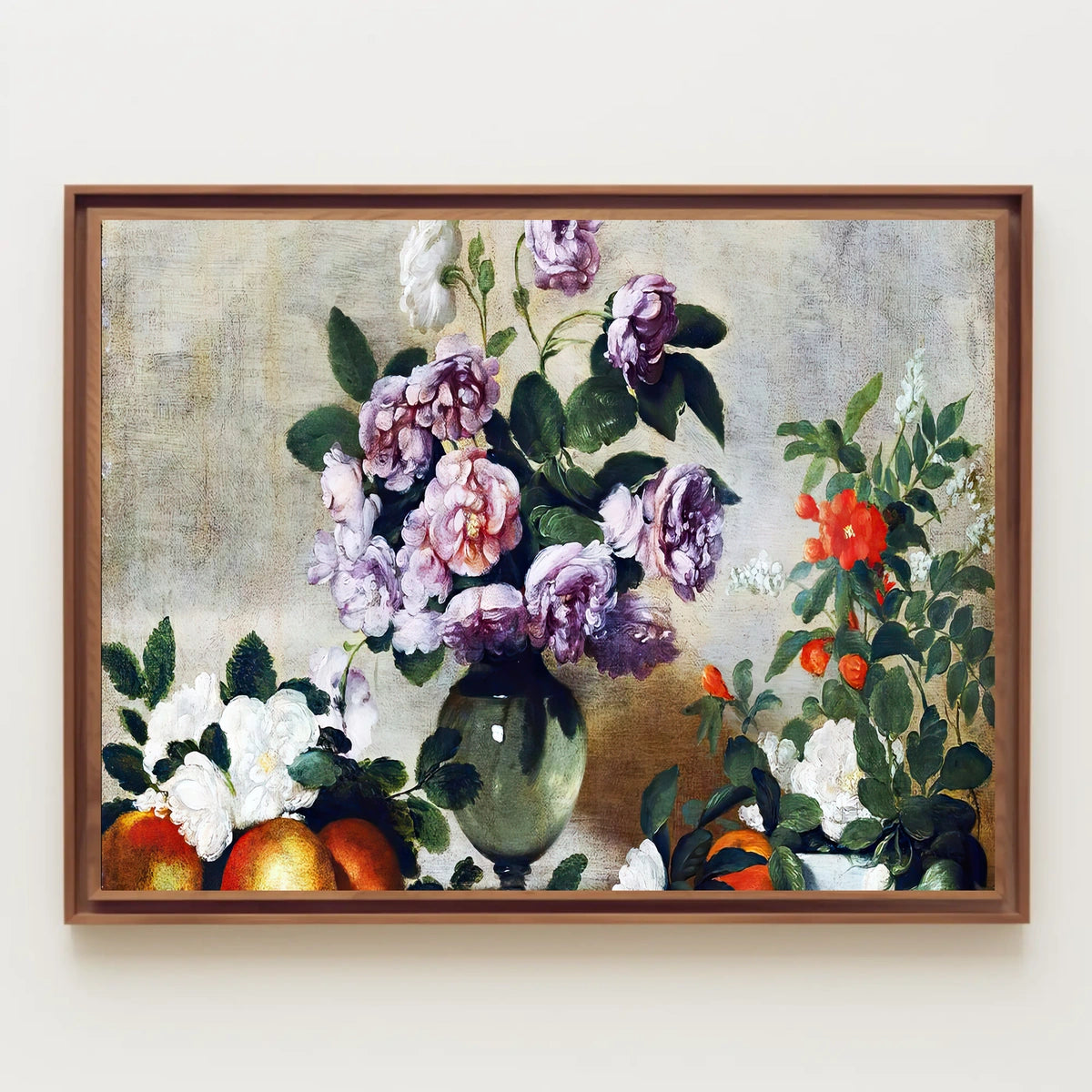 Vintage Floral Still Life Painting with Peonies - Artistic Poster