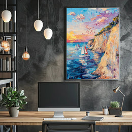 pixelmotion copyai 35099 Thick oil impasto painting of a coastal cl eae5208126d 4029 9828 f8e65374a5f0 Poster