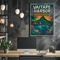 Vaitape Harbor Bora Bora Tropical Landscape Poster