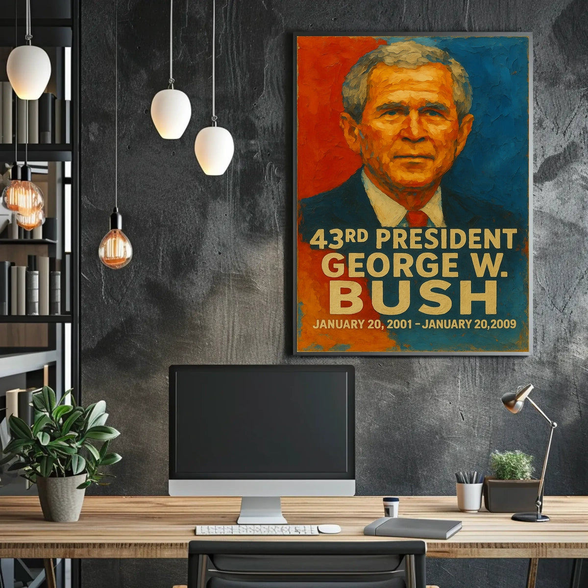 Donald Trump Resolute Oval Office Patriotic Poster