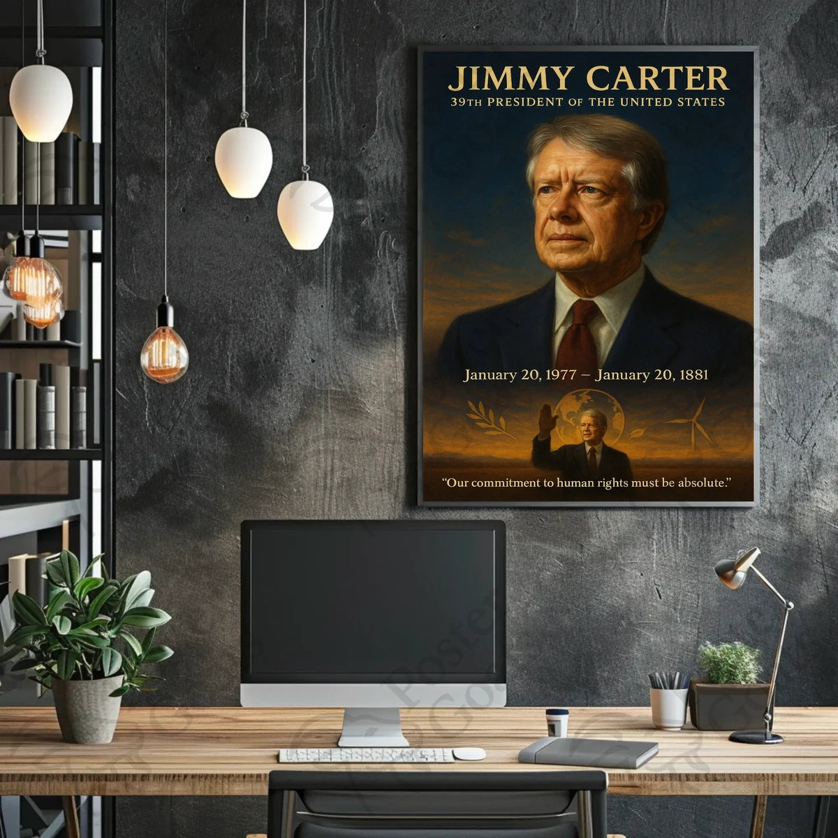 Jimmy Carter Leadership Vintage Historical or Presidential Poster