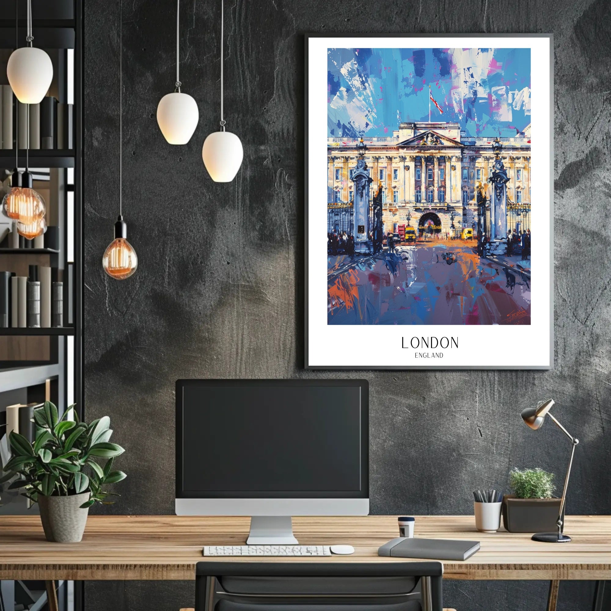 Buckingham Palace Urban Vibrancy Art Poster PosterGoat