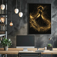 Elegant Dancing Woman Abstract Art Poster
