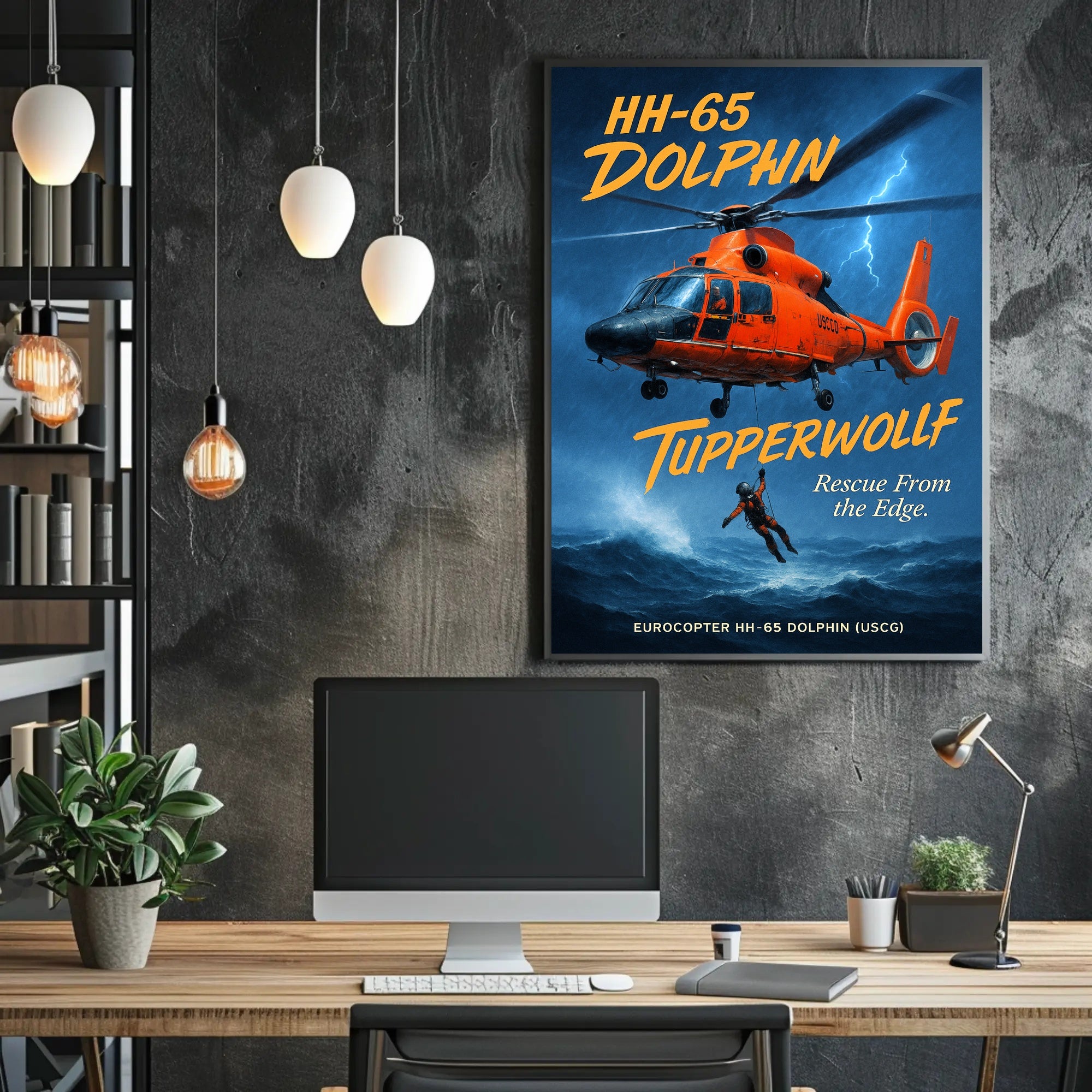 HH-65 Dolphin Rescue From the Edge Poster PosterGoat