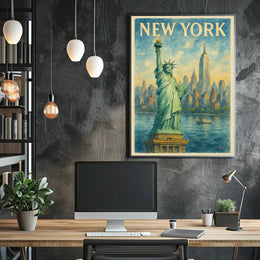 New York Iconic Landmarks Poster