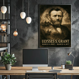 Ulysses S. Grant 18th President of the United States Double Exposure Poster