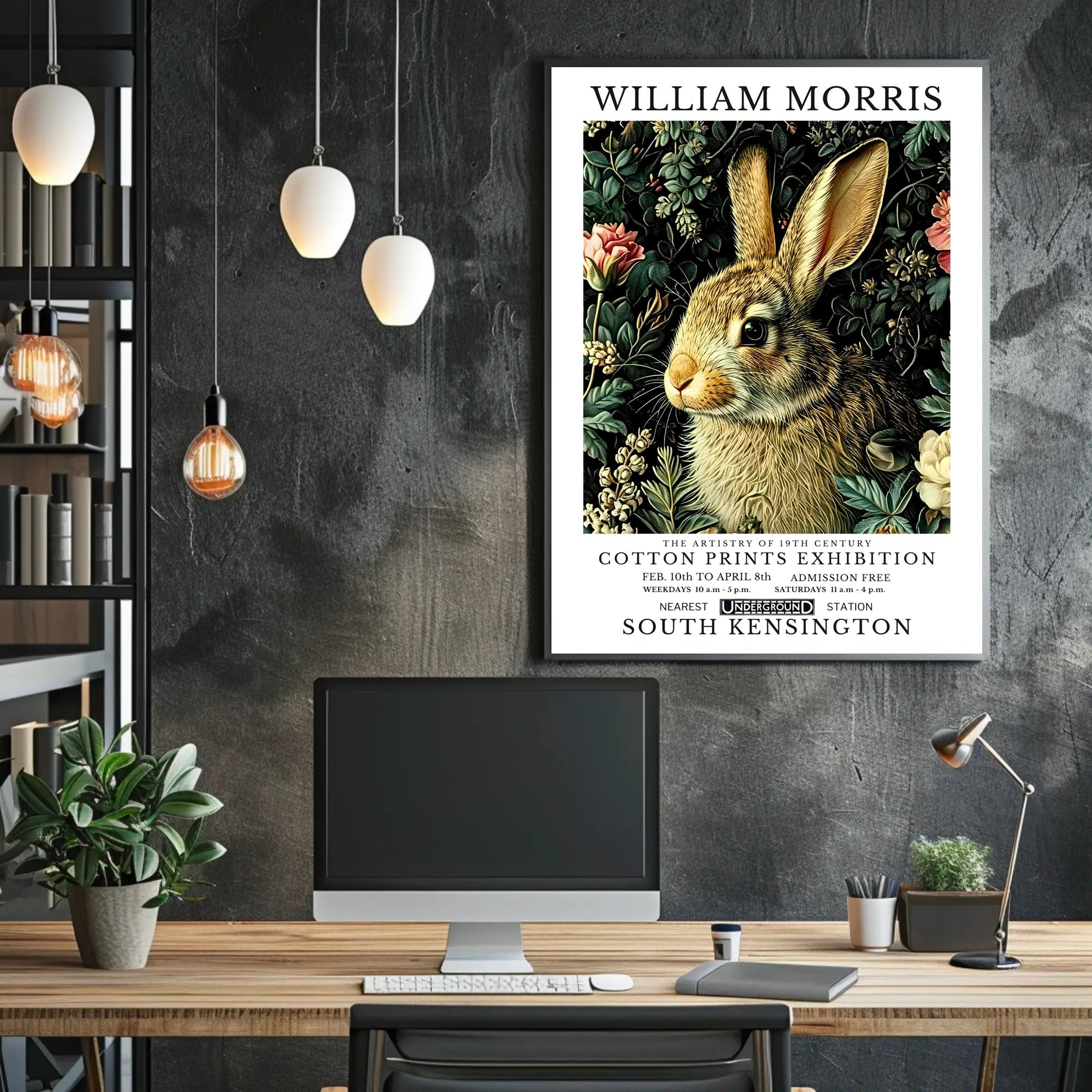 William Morris Nature-Inspired 19th-Century Exhibition Artistic Poster