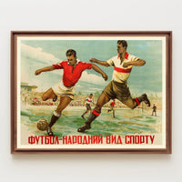 Dynamic Vintage Football Match Scene Poster