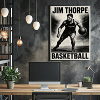 Dynamic Basketball Action Stylized Art Poster
