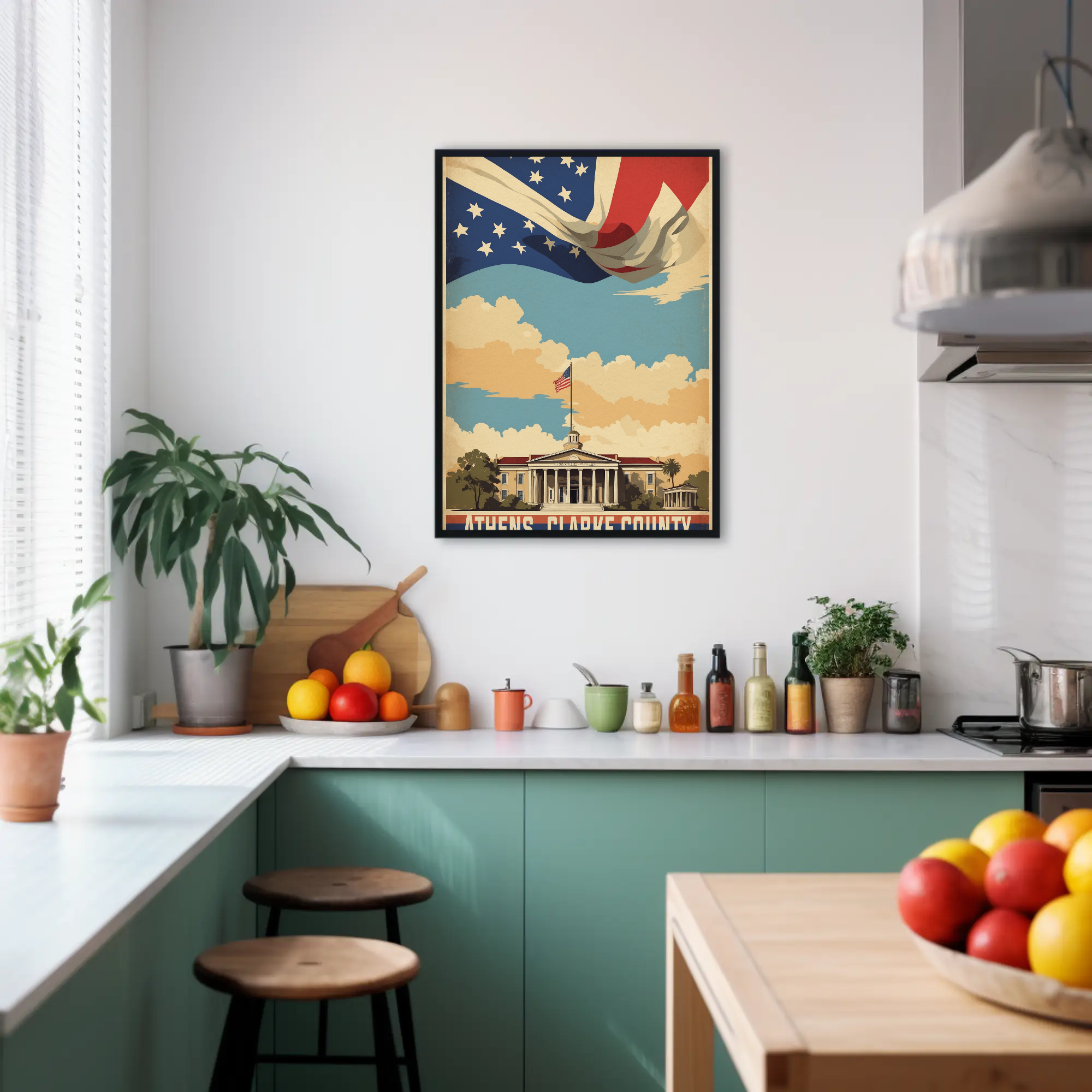 Athens Clarke County Georgia Capitol Vintage Travel Poster